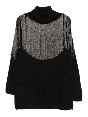 Pinko: Suéteres con cuello pico - Suéter Cuello Redondo - Negro