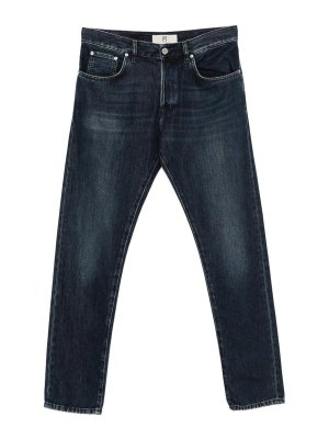 PT TORINO: straight leg jeans - Dark Blue Long Jeans With Pockets