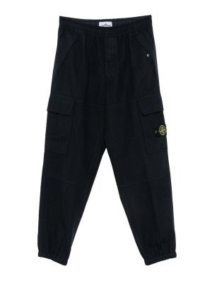 STONE ISLAND: tracksuit bottoms - Blue Wool Sports Trousers With Pockets