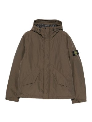 STONE ISLAND: giacche casual - Giacca marrone con tasche e cappuccio