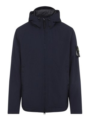 STONE ISLAND: padded jackets - Blue Padded Jacket With Hood