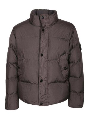 STONE ISLAND: padded jackets - Taupe Brown Short Padded Puffer Jacket