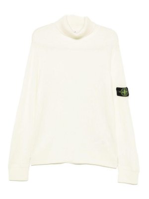 STONE ISLAND: Pull col rond - Pull Col Rond - Crème