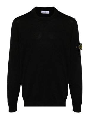 STONE ISLAND: Pull col rond - Pull Col Rond - Noir