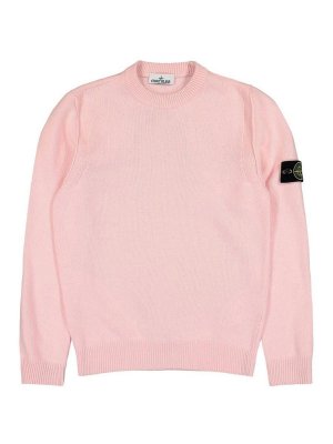 STONE ISLAND: crew necks - Pink Wool Sweater