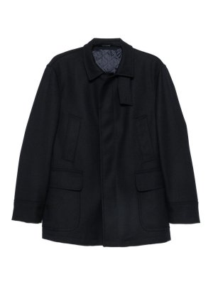 TAGLIATORE: casual jackets - George Blue Wool Jacket With Pockets