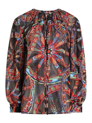 DOLCE & GABBANA: blouses - Carretto Print Devor Twill Blouse