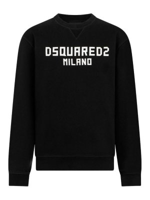 DSQUARED2: Sweatshirts & Sweaters - Black Cotton Crew-Neck Sweatshirt