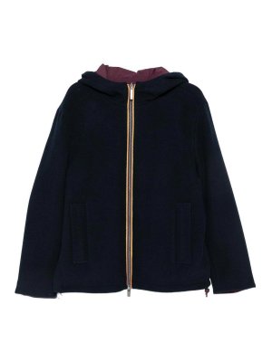 K-WAY: casual jackets - Blue Claudel Hooded Jacket