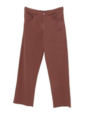 MM6 MAISON MARGIELA: pantaloni casual - Pantaloni casual marroni in cotone con tasche