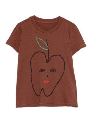 MM6 MAISON MARGIELA: t-shirts - Brown Cotton Crew-Neck T-Shirt