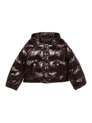 Pinko: giacche imbottite - Giacca imbottita corta Impasto marrone lucido
