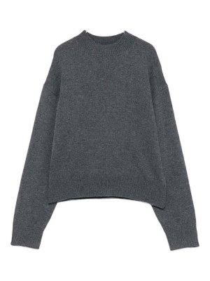 Pinko: Strickpullover mit Rundhalsausschnitt - Rundhalspullover - Grau
