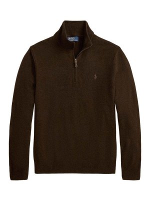 POLO RALPH LAUREN: Strickpullover mit Rundhalsausschnitt - Rundhalspullover - Braun