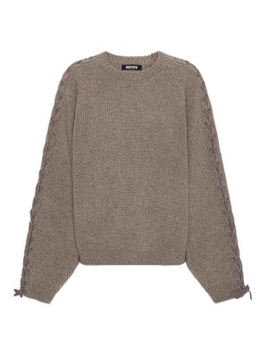 ROTATE Birger Christensen: Pull col rond - Pull Col Rond - Marron