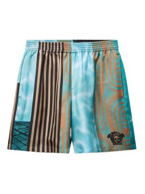 VERSACE: トラウザーショーツ - ショートパンツ - マルチカラー