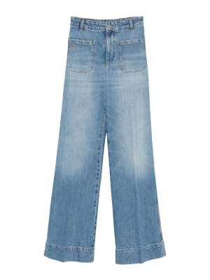VICTORIA BECKHAM: jeans dritti, a sigaretta - Jeans Alina a gamba larga in denim blu