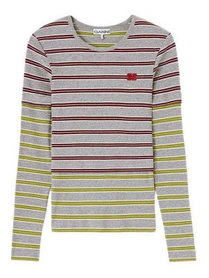 GANNI: t-shirts - Long-Sleeve T-Shirt