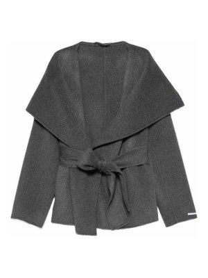 MARELLA: casual jackets - Pulicino Grey Virgin Wool Cape Jacket