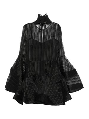 ZIMMERMANN: abiti da sera - Mini abito in organza di seta nera