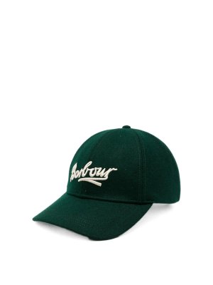 BARBOUR: hats & caps - Green Bowery Wool-Blend Cap