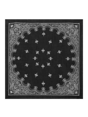 DESTIN: scarves - Black Square Paisley Print Scarf