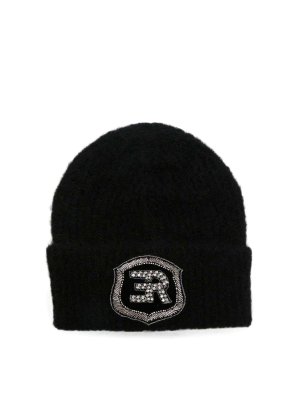 ERMANNO SCERVINO: ニットキャップ - ビーニー帽 - 黒