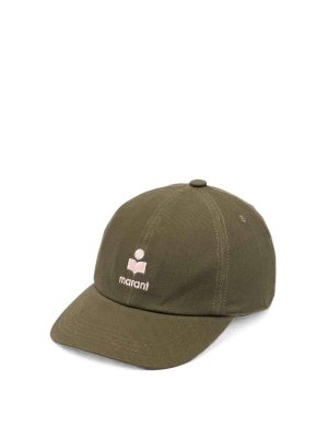 ISABEL MARANT: cappelli - Berretto in tela di cotone con logo ricamato