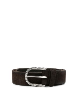 ORCIANI: belts - Brown Hunting Leather Belt