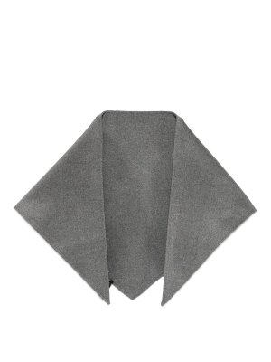 SOEUR: scarves - Light Grey Jamelia Wool-Blend Triangle Scarf