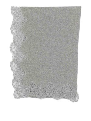 ERMANNO SCERVINO: scarves - Brown Pure Cashmere Scarf With Lace