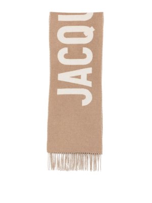 JACQUEMUS: scarves - Wool Scarf With Logo And Fringed Edges