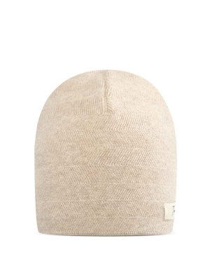 JACQUEMUS: beanies - Beige Chevron Beanie In Virgin Wool