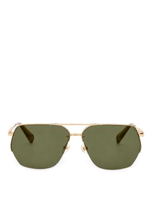 JACQUEMUS: sunglasses - Aviador Light Gold Sunglasses