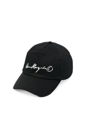 MM6 MAISON MARGIELA: hats & caps - Black Cotton Baseball Cap With Logo