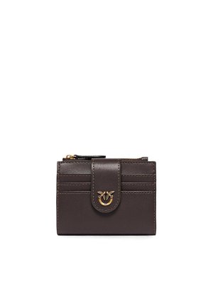 Pinko: wallets & purses - Multi Purpose Brown Leather Wallet