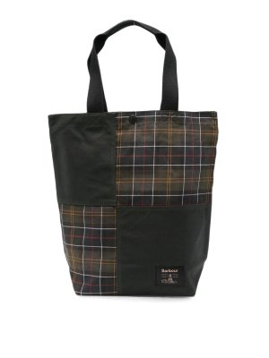 BARBOUR: totes bags - Green Tartan Mens Shopping Bag