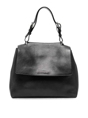ORCIANI: shoulder bags - Black Sveva Lagoon Midi Leather Shoulder Bag