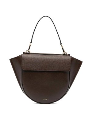 WANDLER: shoulder bags - Brown Calf Leather Shoulder Bag