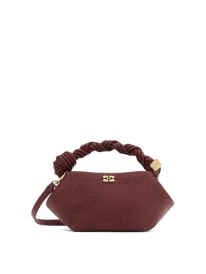 GANNI: totes bags - Burgundy Mini Bou Bag