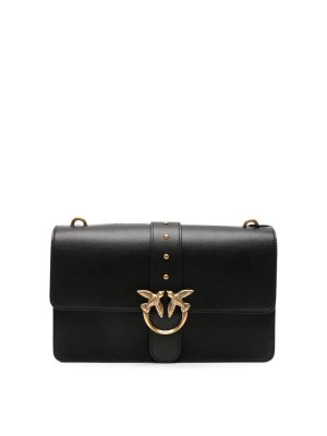 Pinko: totes bags - Black Leather Love One Classic Handbag