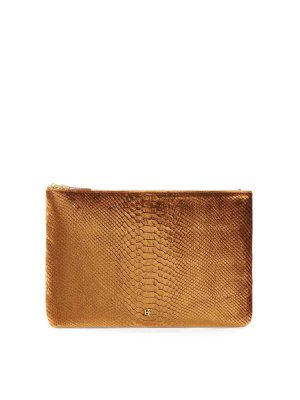 ELISABETTA FRANCHI: クラッチバッグ - クラッチバッグ - ブラウン