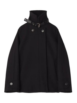 LANVIN: knee length coats - Short Black Coat