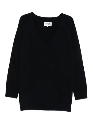 MM6 MAISON MARGIELA: crew necks - Navy Pullover