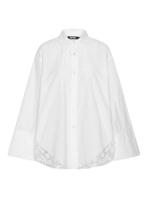 ROTATE Birger Christensen: shirts - Oversized White Lace Shirt