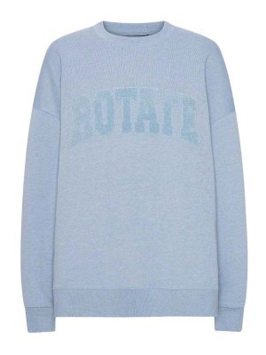 ROTATE Birger Christensen: Sweatshirts & Sweaters - Blue Logo Sweatshirt