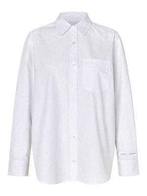 SAMSOE SAMSOE: shirts - Salova White Pinstripe Shirt