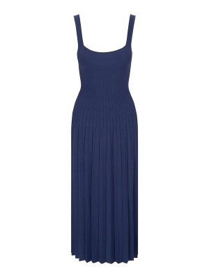 STAUD: Knee length skirts & Midi - Ellison Navy Dress