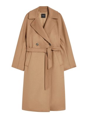 WEEKEND MAX MARA: knee length coats - Camel Resin Coat