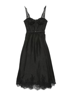 ZIMMERMANN: knee length dresses - Valiant Black Midi Dress